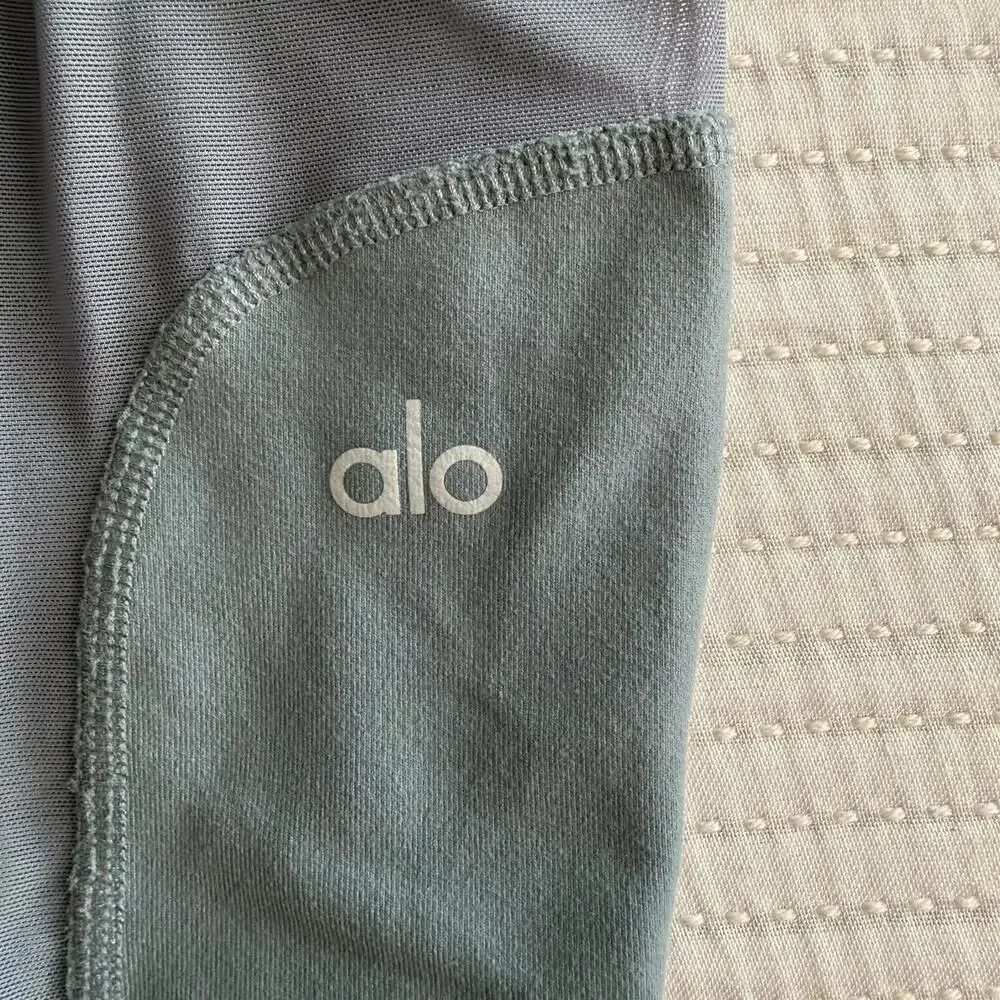 Alo Yoga Coast Mesh Leggings Women's Blue Capri Cropped Yoga Training XS or S